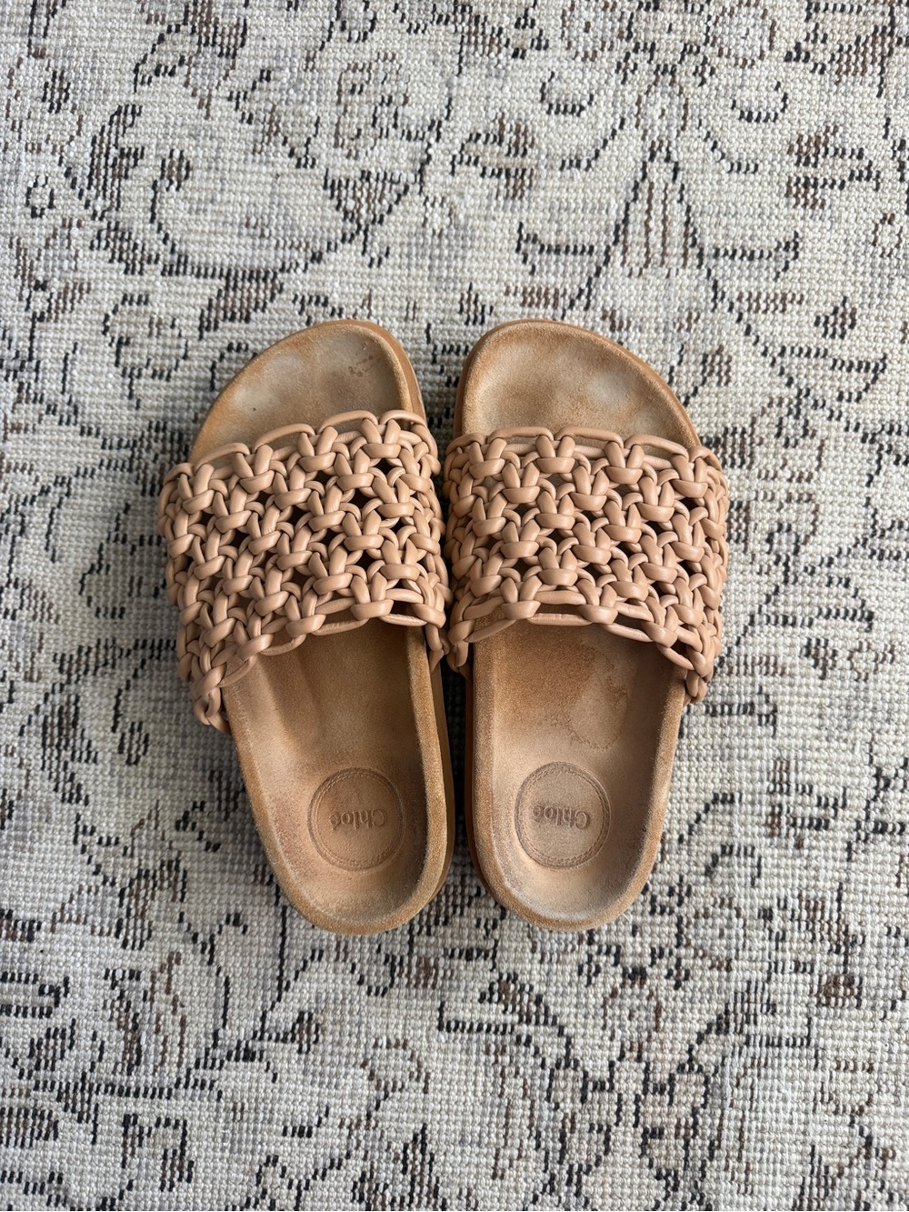 Chloe Woven Platform Slide Sandal